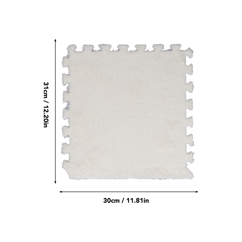 10pcs Plush Foam Floor Mat Thickened Cuttable Interlocking Carpet Tiles