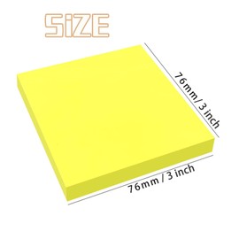 BAISEN 15 Pads of Sticky Notes 76 x 76 mm, Sticky Notes for Labelling, Sticky Notes, Easy to Write, Suitable for Home, Schools, Offices, Strong Stickiness, 1050 Sheets Total