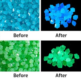 AzureRay Pebbles, Pack of 200 Fluorescent Glow Stones, Dark Blue Resin Noctilucent Pebbles for Decoration in Pebbles, Garden and Aquarium