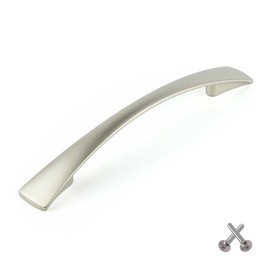 Taper Bow Kitchen Cabinet Door Handle, Cupboard Drawer Bedroom Furniture Handles 128mm Nickel