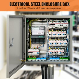 Steel Electrical Box 16" x 16" x 8" Electrical Enclosure Box 304 Stainless Steel Enclosure Box Waterproof Metal Electrical Enclosure with Lock and Mounting Plate