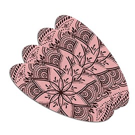 Henna Flower Art Tattoo Marriage Double-Sided Oval Nail File Emery Board Set 4 Pack