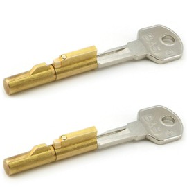2 x BASI® Keyhole Locks SS12 for Deadlock Room Doors Cylinder Diameter 7 mm