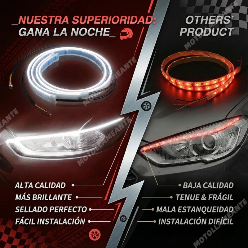 30cm Par Tira Led Drl Flexible Direccional Secuencial Auto