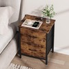 Vagusicc Nightstand Set of 2 with Charging Station, End Table