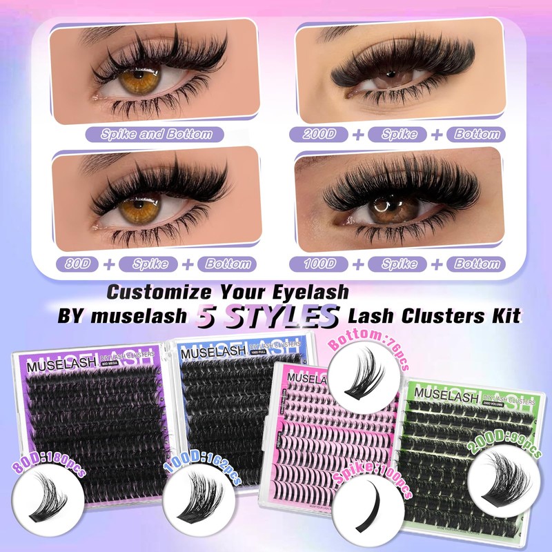 Fluffy Lash Clusters Kit 5 Styles Volume Eyelash Clusters 617