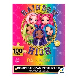 Rainbow High Rompecabezas Brillo Metálico, Rainbow High, 100 Piezas