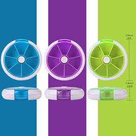 Creative Portable Mini 7 Day Weekly Circular Shape Rotary Cute Fruit Style Pill Storage Case Box (Mixed Color)