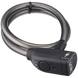 Ulac Bicycle Key 110db Alarm Cable Lock AL7P THE BEE GO Black/Smoke
