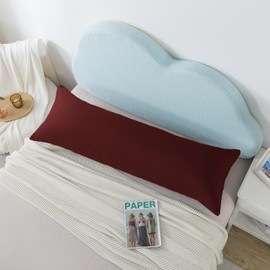 Ubauba Memory Foam Body Pillow with Cover, Full Large Body Pillows Insert for Adults with Envelope Closure Pillowcase, Firm & Fluffy Long Bed Pillows for Sleeping (20x54 inch, Red)