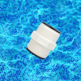 Fits Intex & Coleman Pool Split Hose Fitting Connector, 1.5 Inch + 2 L Pool Hose Adapter Ring for Above Ground Pool Hoses and Filter Pumps, 2-Way Pool Split Hose Extender with 2 Washers (White 1 pack)