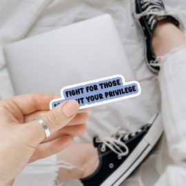 3pcs Fight for Those Without Your Privilege, Equaly Human Rights Anti Liberal Stickers, Resist Bumper Sticker - Vinyl Stickers 3 Inches for Water Bottle, Laptop, Phone, Car, Hard Hat