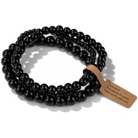 WEIZAIJY Healing Crystal Bracelets for Women 8mm Natural Stone Beaded Stretch Bracelet Amethyst Jewelry Gifts (Style 22)