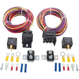 JEGS 10569 Manual-Controlled Dual Fan Wiring Harness & Relay Kit Includes: