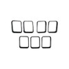 7PC of Gloss Black Front Grill Rings Inserts Compatible with
