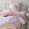 MUSOLEI Unicorn Duvet Cover and Pillowcase for Children, Pink, Purple,