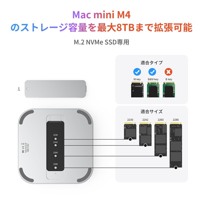 Mac Mini M4 Dock, USB 3.2 10Gbps CFexpress Type B/Type