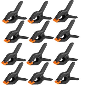 12 Pack Spring Clamps,4.5in Professional Plastic Heavy Duty Spring Clips,Large Heavy Duty Backdrop Bull Clips for Backdrop Stand,Photography Studios,Woodworking,Home Improvement