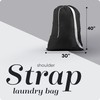 Handy Laundry Bag Shoulder Strap - Drawstring Locking Closure, Durable