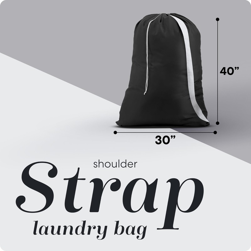 Handy Laundry Bag Shoulder Strap - Drawstring Locking Closure, Durable