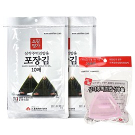 Minecook Seaweed Nori for Triangular Onigiri Samgak Gimbap Seaweed (20 Sheets with Mold)