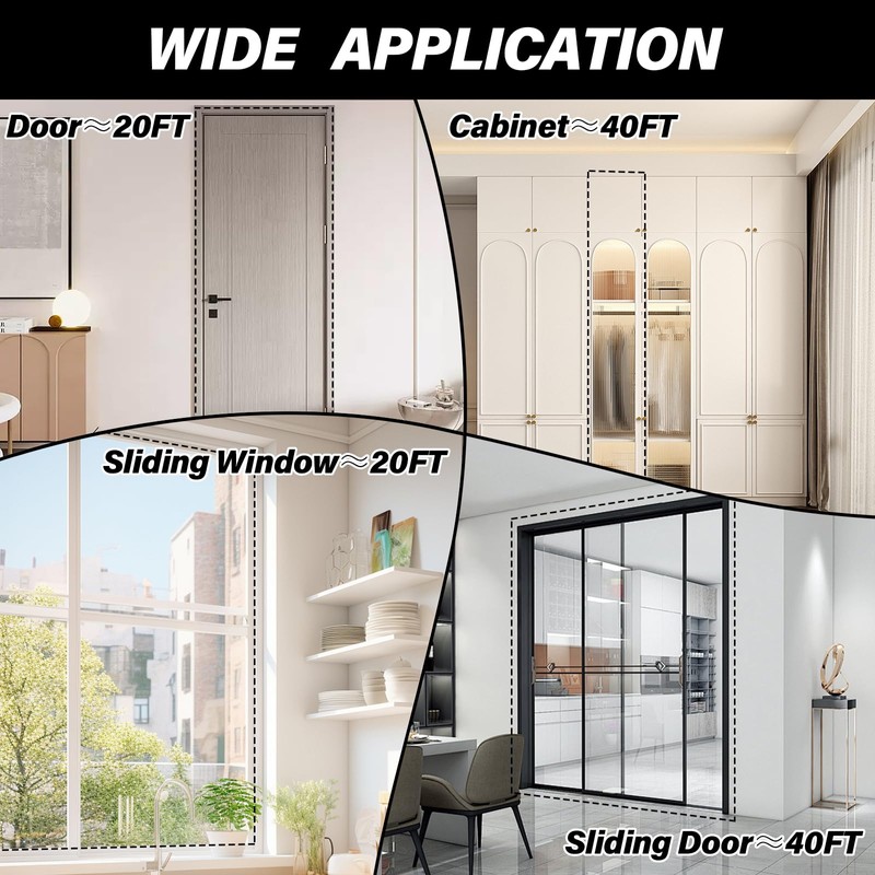 Silicone Weather Stripping Door Seal, 20FT Self Adhesive D-Shaped Door