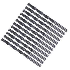METALLIXITY Drill Bit (4.1mm) 12Pcs, 4241 High-Speed Steel Straight Shank Nitriding Black 118° for Wood Plastic Iron Copper Aluminum Low Soft Metal