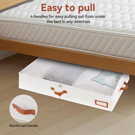 MEKOTRIN Under Bed Storage Containers, 2 Pack Underbed Storage Box, Closet Organizers and Storage Bins, Foldable Clothes Storage with Handle for Blankets Toy Comforter Sweaters Pillows Sheets(L)