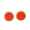 HAPPY CROWNS Stainless Steel Stud Earrings Round Rose Gold 12