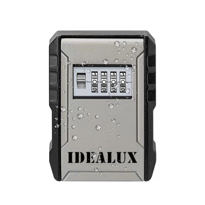 IDEALUX Key Box, Metal Grey Keylock Box Wall Mounted, Portable