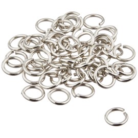 Nippon Chuko Round Kan, Approx. 55 Pieces, Diameter 0.3 inch (8 mm), Thickness 0.05 inch (1.2 mm), Silver A12-409 Accessory Accessory Material Round Ring