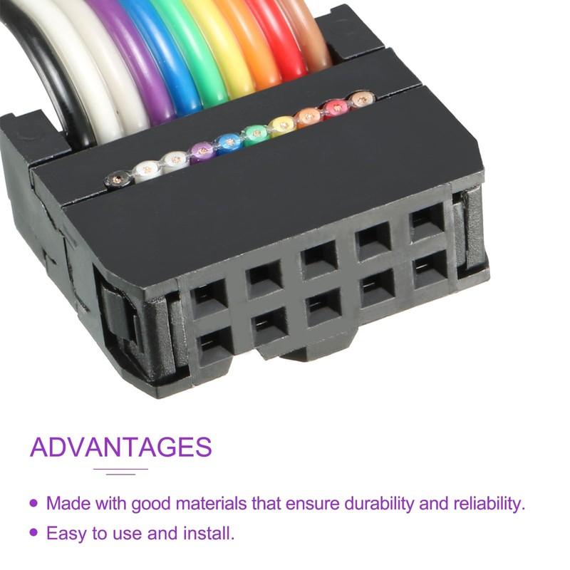 DMiotech 3 Pack 10 Pin IDC Ribbon Cable 48cm 2.54mm
