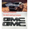 Auto Front & Rear GMC Gloss Black OVERLAY Emblem Badge