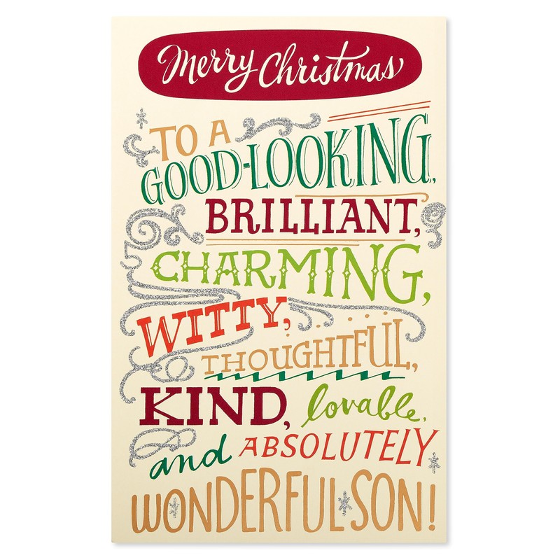 American Greetings Funny Christmas Card for Son, Silly Holiday Greeting