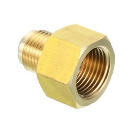 PATIKIL 1/2 Inch Female Flare x 3/8 Inch Male Flare Connector, SAE 45 Degree Flare Brass Adapter Flare Pipe Fitting for Air Gas Line Refrigeration HVAC