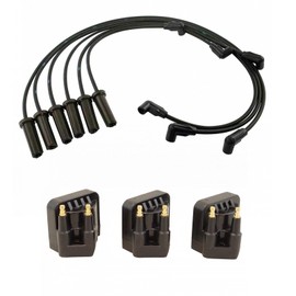 TRQ Ignition Kit Ignition Coil Set Spark Plugs Wire Set Compatible with 1999-2005 Buick LeSabre 2006 Lucerne Park Avenue 1999 Oldsmobile 88 LSS 2003-2005 Pontiac Bonneville