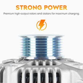 New Alternator for Acura Tsx 2004-2008, Honda Accord 2.4L 2003-2007, Element 2.4L 2003-2011, CRV 2007-2011, Civic 2L 2006-2011, Csx 2006-2008, 105Amp S7 12V CW, 31100-RAA-A01