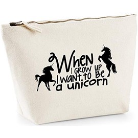 Hippowarehouse When I grow up I want to be a unicorn printed make up cosmetic wash bag 18x19x9cm