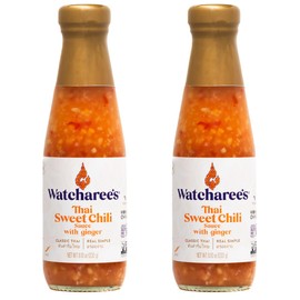 Watcharee's Thai Sweet Chili & Ginger Sauce, Versatile Dipping and Glaze Sauce, Vegan, Gluten-Free - Pack of 2, 8.1 fl oz Per Bottle