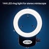 Jevina 144 LED Microscope Ring Light 0-100% Adjustable Lamp for