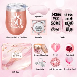 RichMoho 50th Birthday Gifts for Women 50 Year Old Best Birthday Gift Ideas for Women Present for Her Friends Mum Coworker Auntie Sister