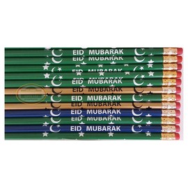 Islamic Gifts 123 Eid Pencils[Pack OF 500] Happy Eid Mubarak Customized Party Favors Eid decor Ramadan Pencils Arabic Novelty Toy Ramadan Decor Muslim Kids Gifts Wholesale MIX COLORS
