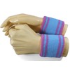 Couver Light Sky Blue/Pink Stripes Sport Wrist Sweatbands Cotton for