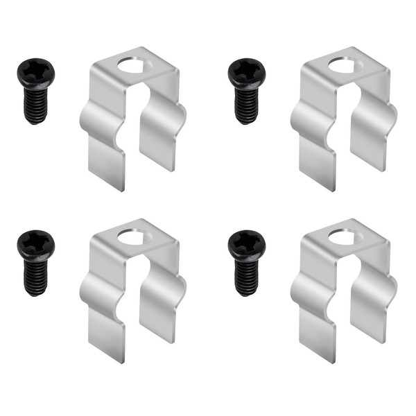 4 Pcs Metal Mount Clips with Screws, Retaining Clips for