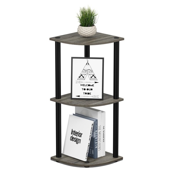 Furinno Furinno Turn-N-Tube 3-Tier Corner Display Rack Multipurpose Shelving Unit,