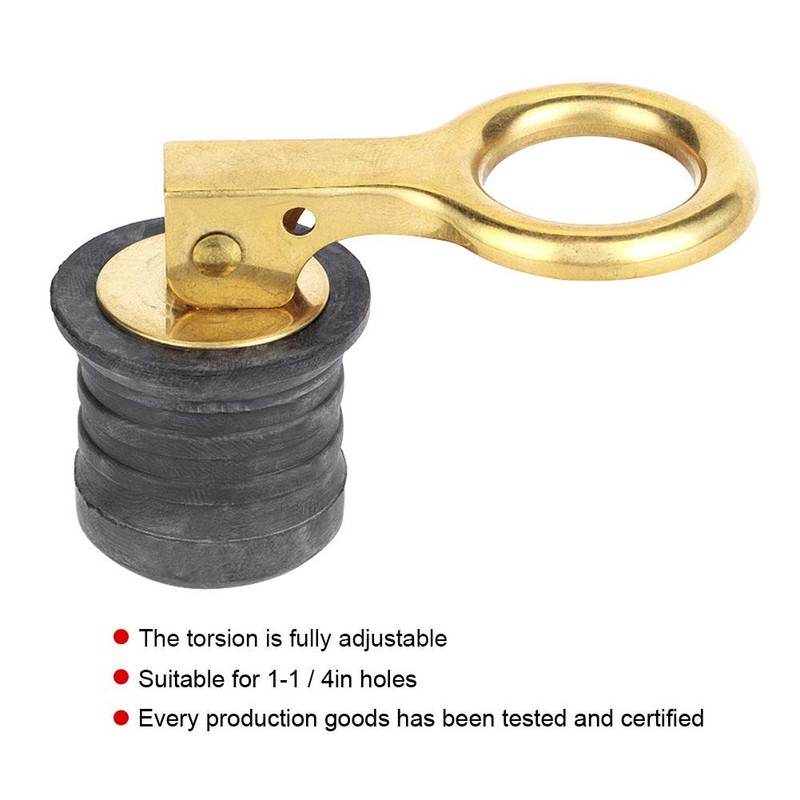 Boat Drain Plug, Brass Rubber Locking Screw for Boats Marine