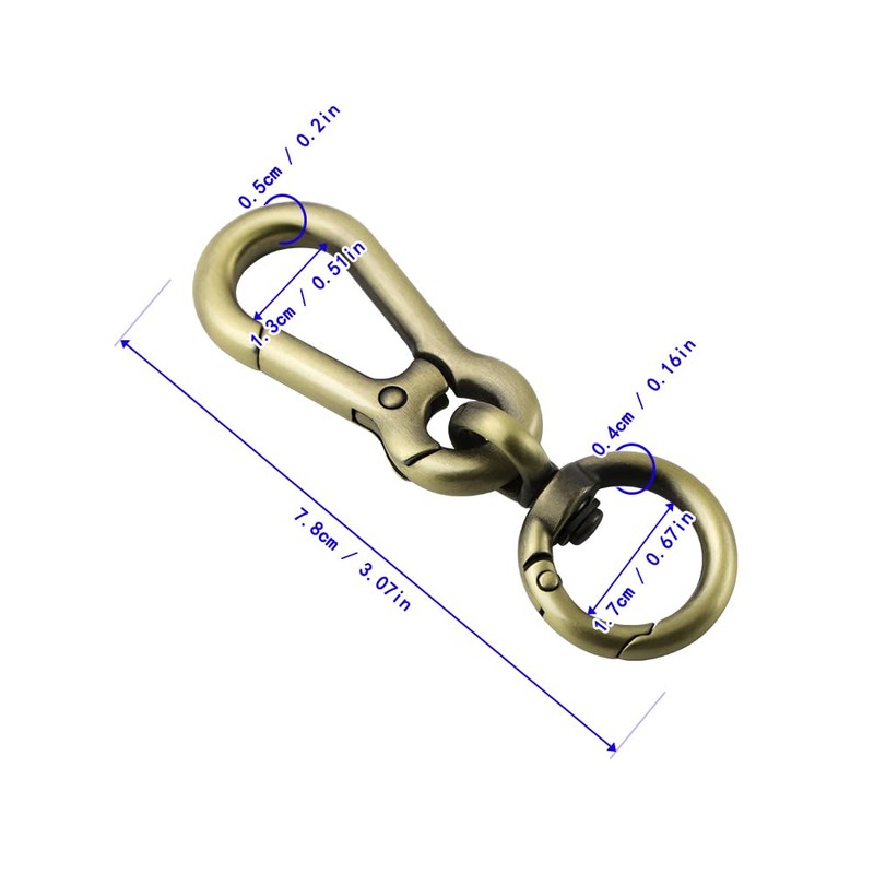 TANJUN Metal Spring Snap Hooks Clip,Car Keys Keychain, 2 Pack