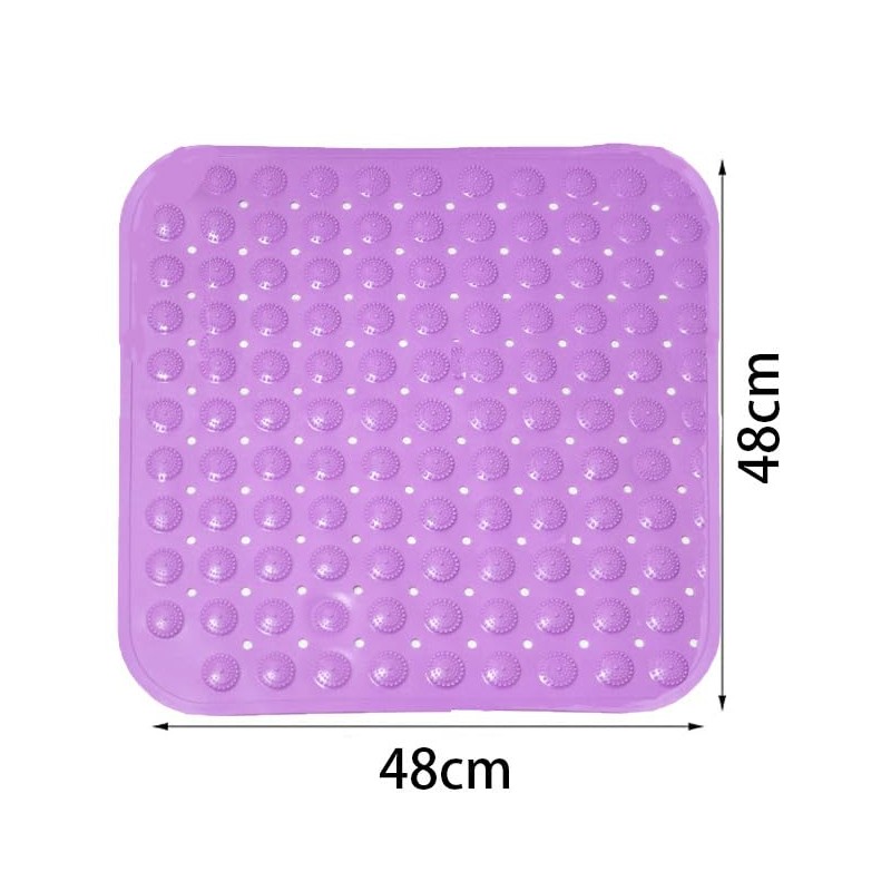 Shower Mat, 48 x 48 cm, Non-Slip Square Bath Mat,