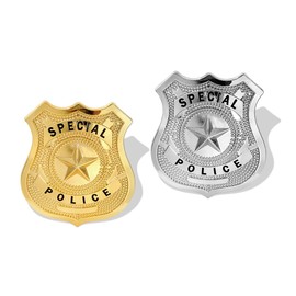 2 Pcs Special Police Badge Pins for Halloween Cop Cosplay