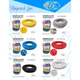 GL Manguera Para Unidad Dental 4 Mm Rollo De 10 Metros Colores